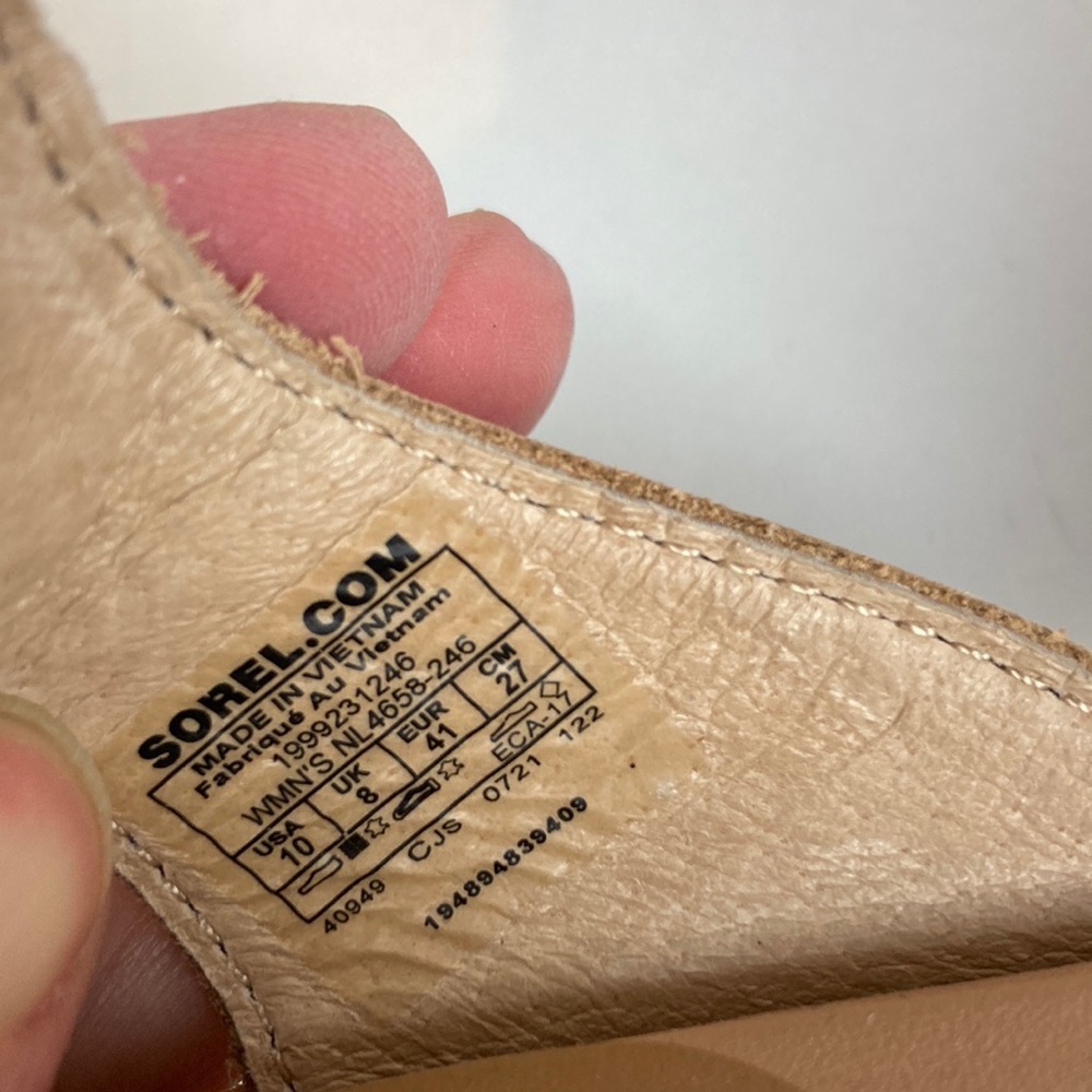 Sorel Pink and Tan Women’s Cross-Strap Sandals - Picture 12 of 16